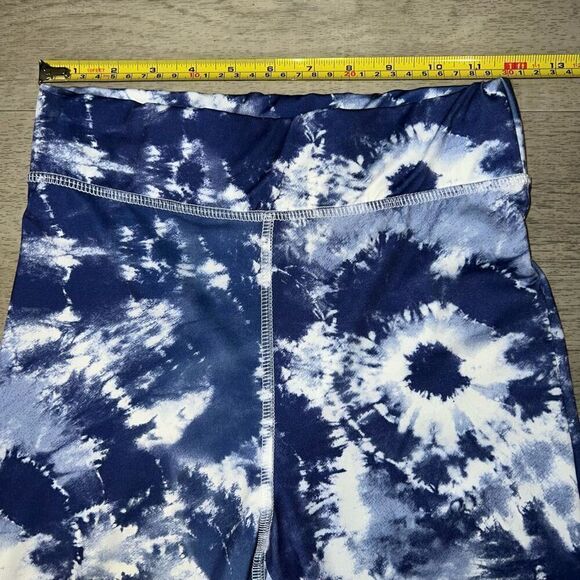 Peach Love California, Blue & White Tie Dyed Boho Hippy Leggings, Women’s Small - Picture 5 of 11